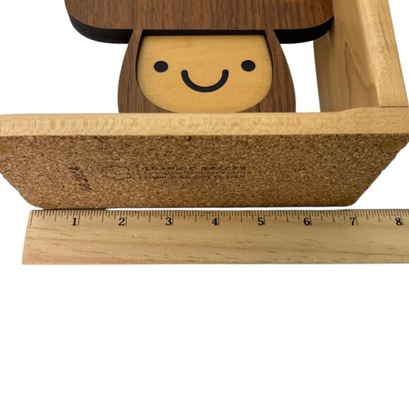 Graphic Spaces Mushroom Bookend Wood Smiling Face Kids Decor Handcrafted US - Picture 5 of 8